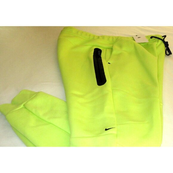 Nike Sportswear Men's Tech Fleece Slim Fit Jogger Pants Light Lemon Twist Black - Picture 2 of 8